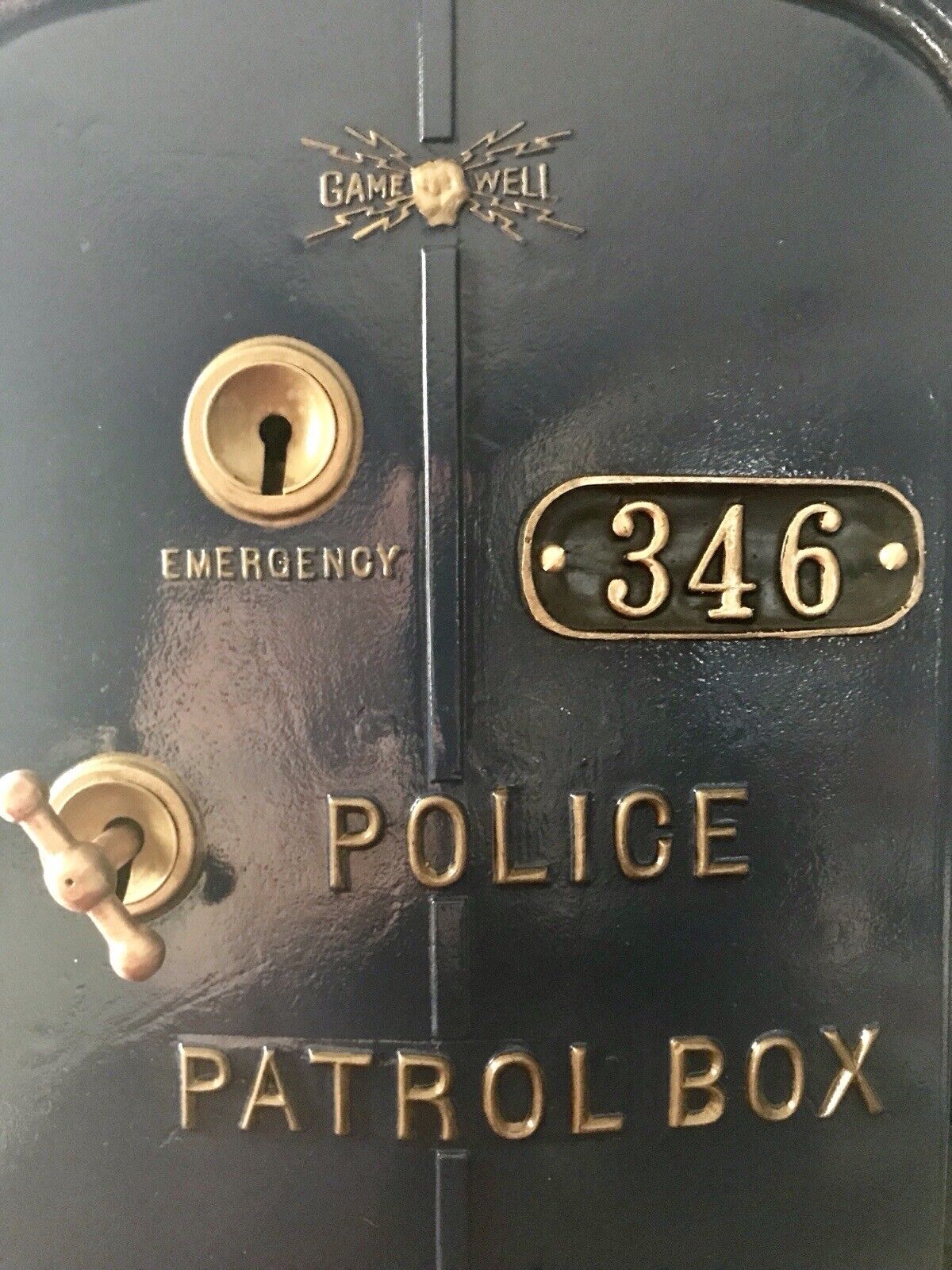 gamewell Police Call box number plate