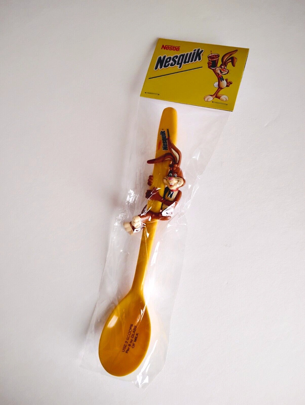 Rare Nestle Nesquik Quicky The Bunny Stir Spoon Original Package Promotional Vtg