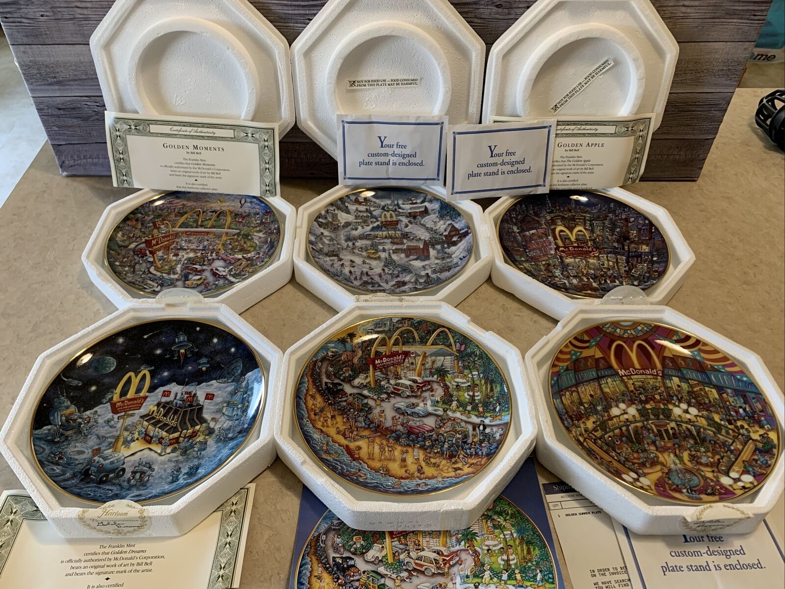 McDonald\'s Collector Plates - Full Set of 6 - Franklin Mint by Bill Bell
