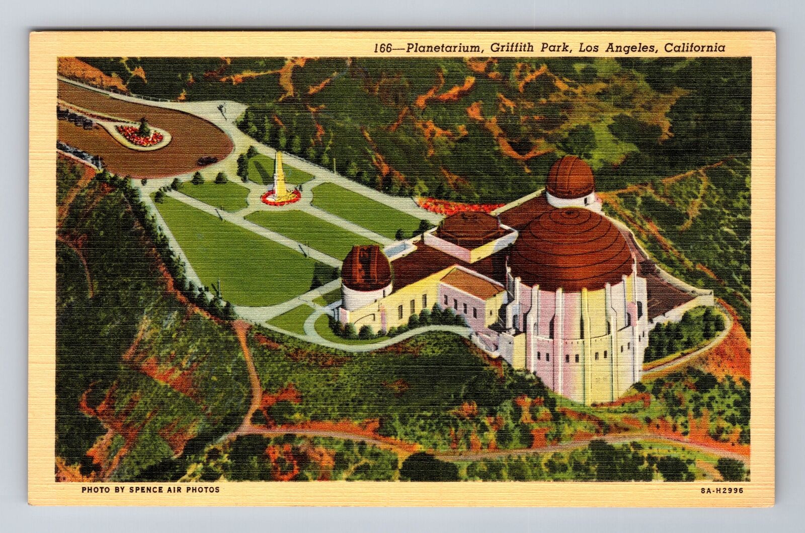 Los Angeles CA-California, Aerial Planetarium, Antique Souvenir Vintage Postcard