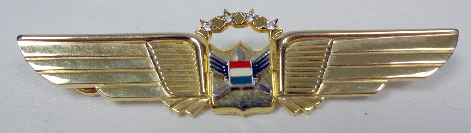 RARE 4 Star Stone Gold United States Airline Pilots Pin