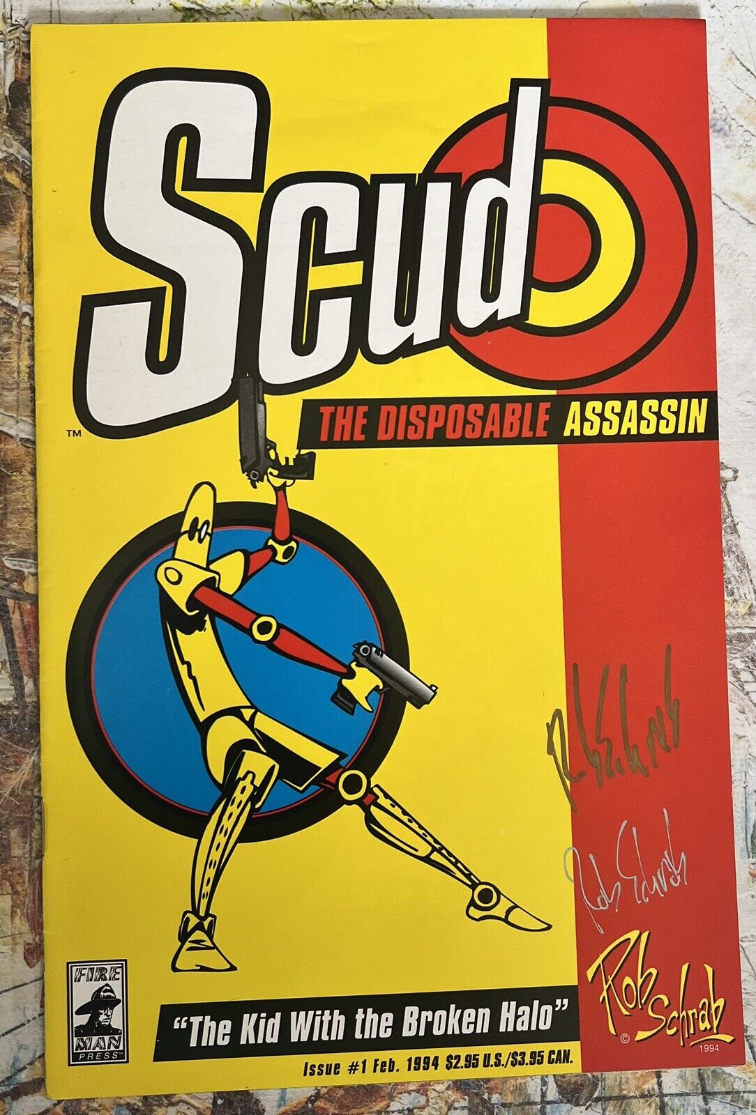 Scud the Disposable Assassin #1 Signed By Rob Schrab -Fireman 1994 1st App RARE