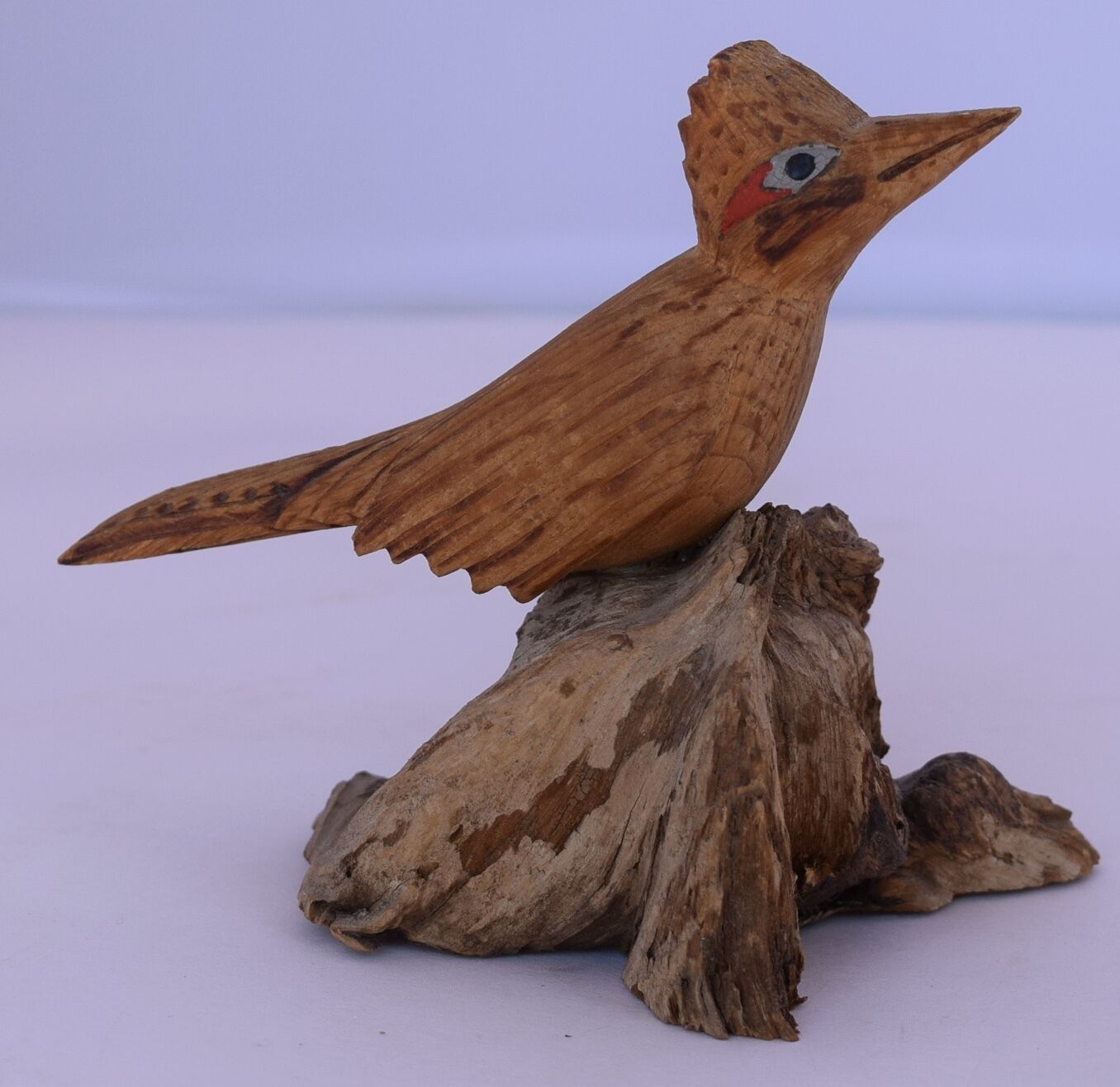 Vintage Bird painted wood carving sculpture Tesuque New Mexico by Fel Griego