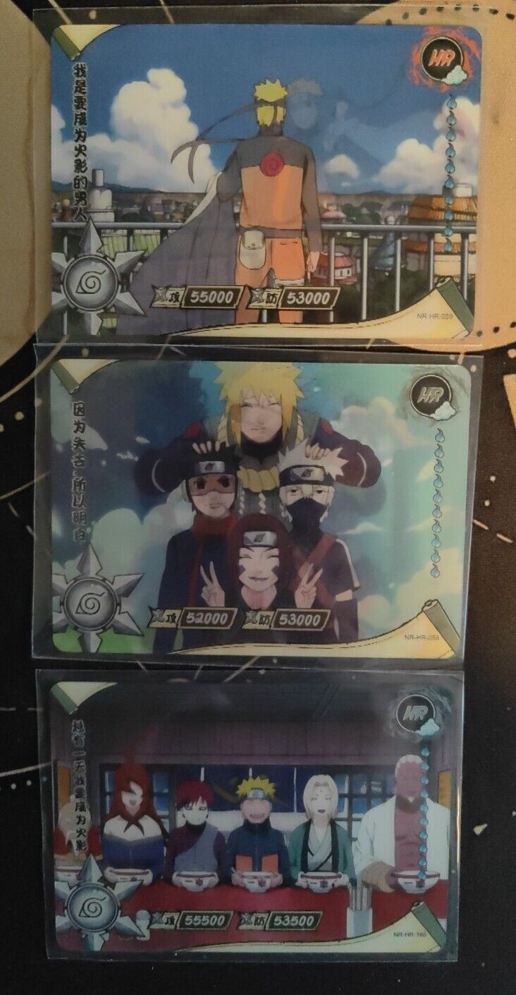 3 Card Horizontal Holo Set - HR - Naruto Kayou - ccg tcg - Super Rare Foil Cards