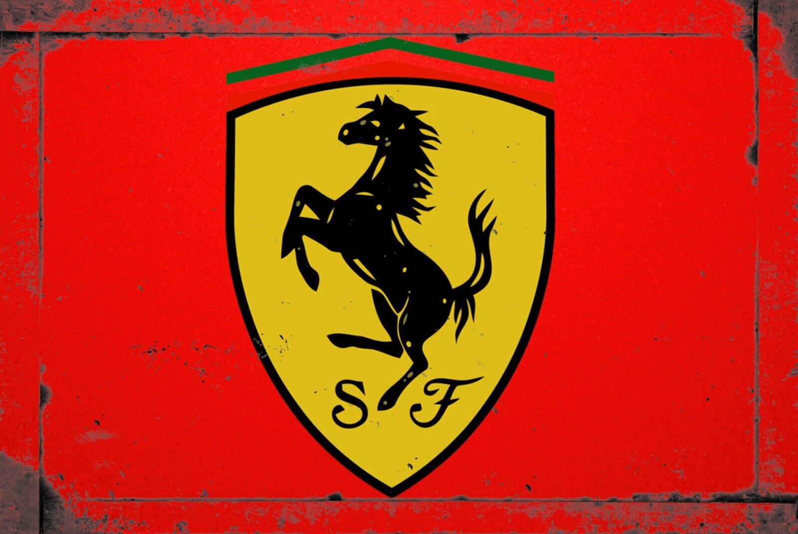 Ferrari Racing Rustic Vintage Sign Style Poster