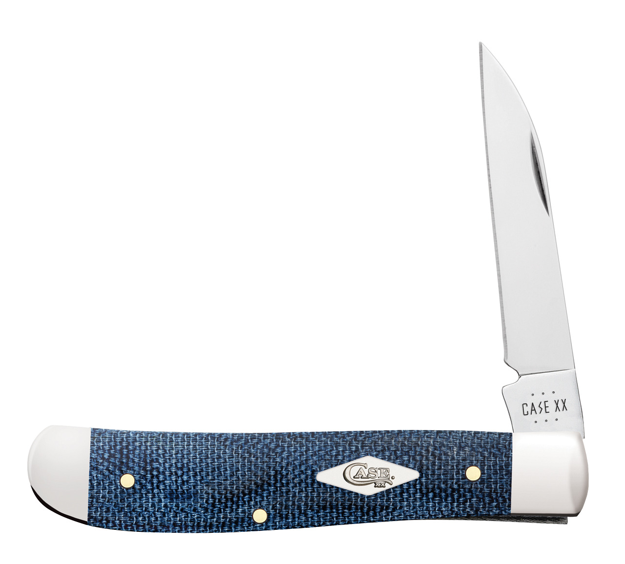 Case xx Knives Mini Trapper Blue Denim Laminate 60511 Stainless Pocket Knife