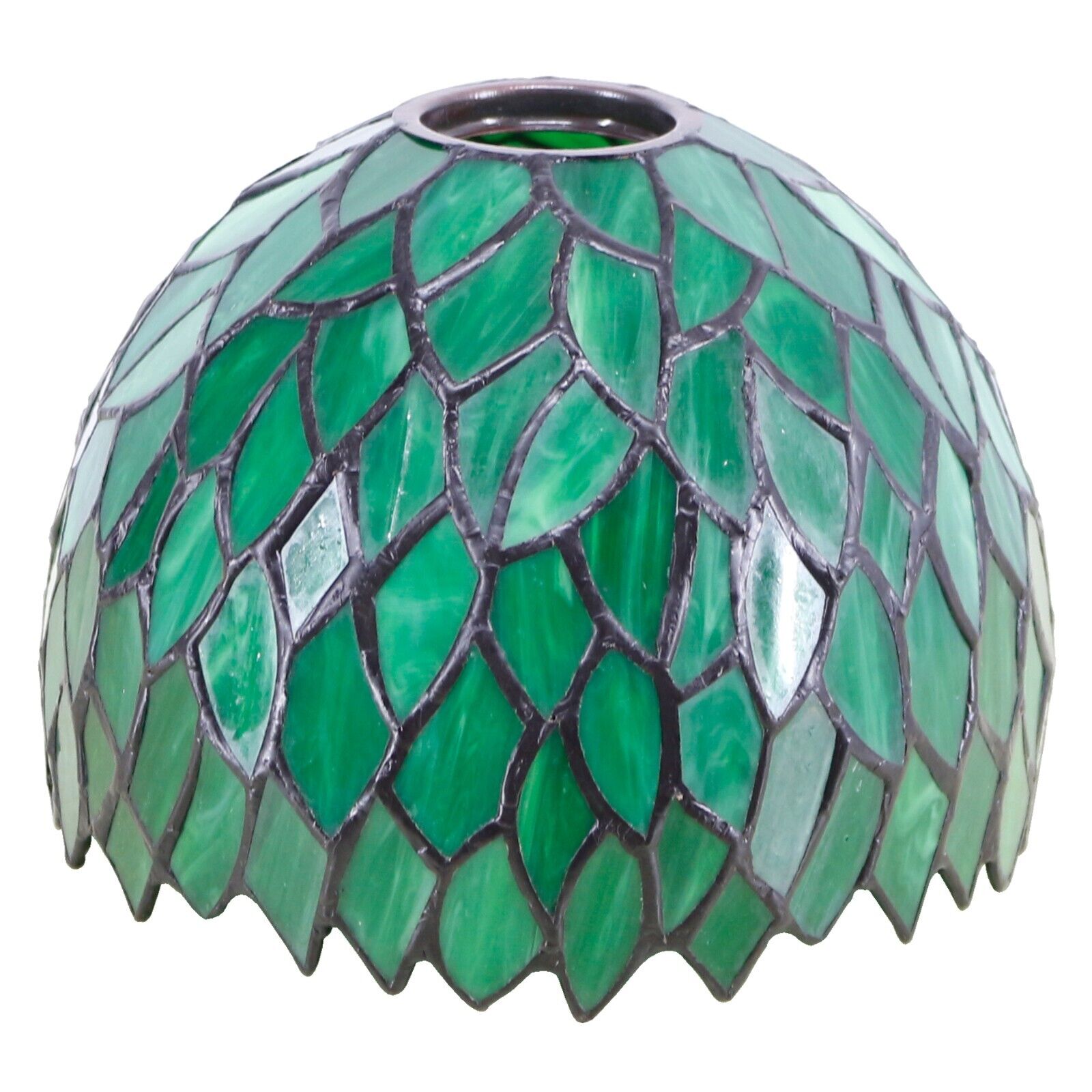 Small Tiffany Lamp Shade Replacement Green Wisteria Leaf Stained Glass Lampshade