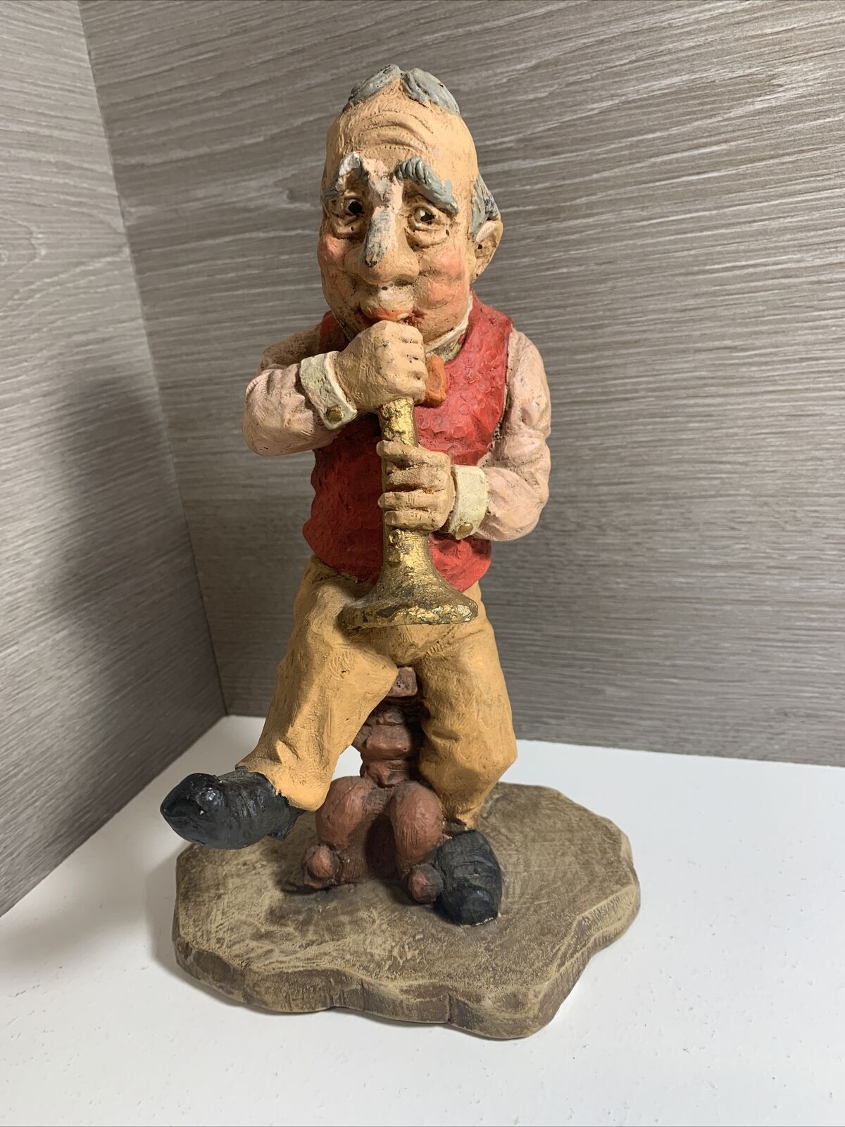 Vintage Early Prelude Creations “Trumpet Player” Chalkware Figurine 9” 1968