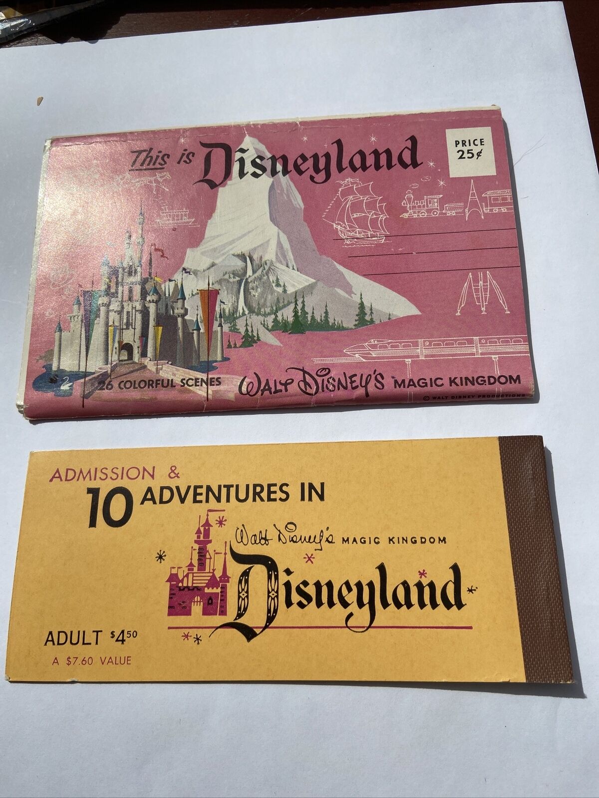 1960 Walt Disney Ticket Book And Postcard