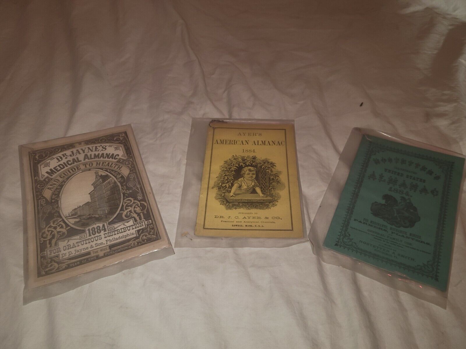  Lot of 3 Antique Almanacs 1884