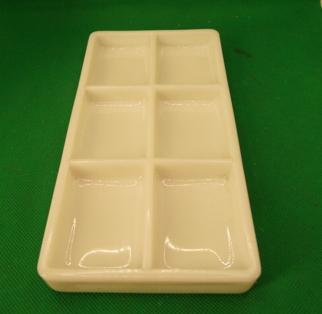 6 Compartment, Milk Glass Dental Organizing Tray--American Cabinet Co 20-VINTAGE
