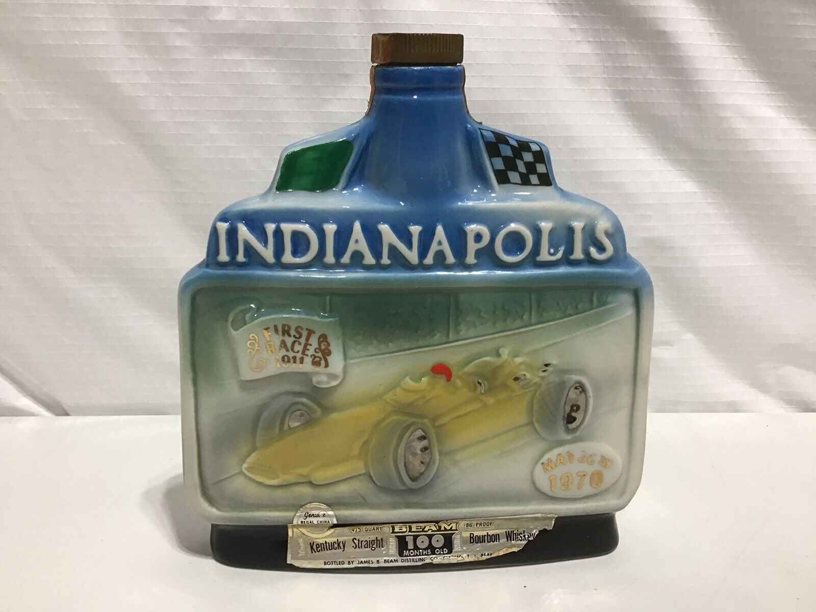 1970 Jim Beam Indianapolis Motor Speedway 54th Indy 500 Race Decanter Bottle