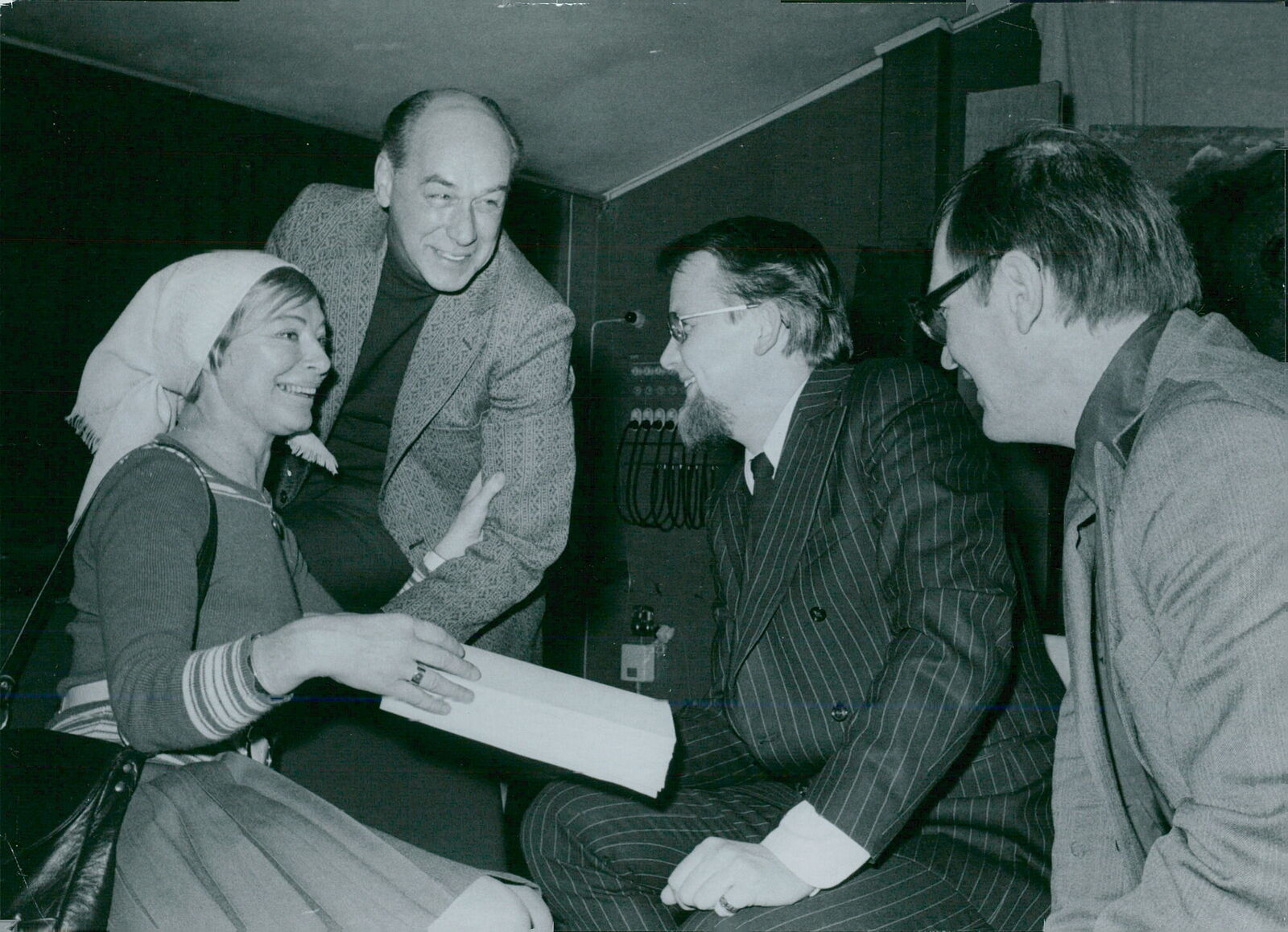 Gerd Hagman, Olof Bergström, director Kalle Hol... - Vintage Photograph 1305487