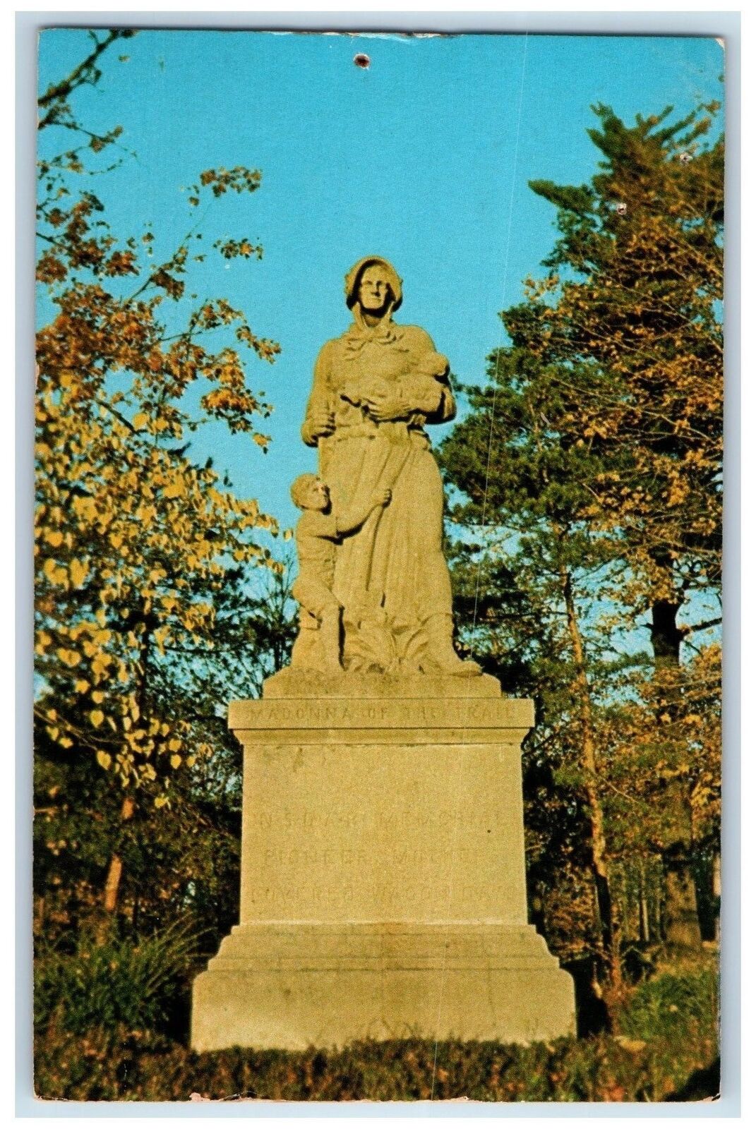1973 The Madonna Of The Trail Monument Statue Richmond Indiana IN Postcard
