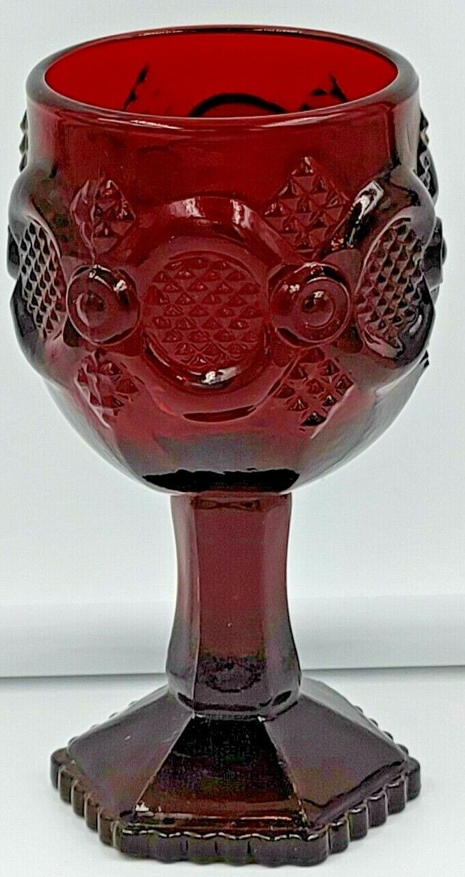 Vintage Avon 1876 Cape Cod Ruby Red 4-ounce Sherry/Wine Glass
