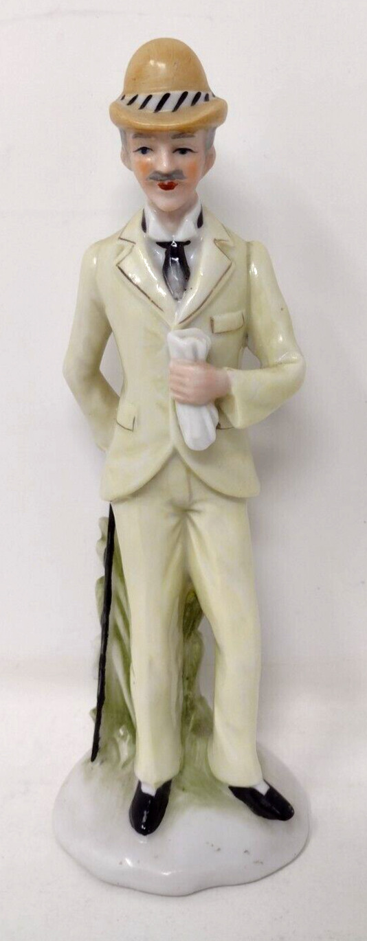 Dapper Dandy Elegant Man Ceramic Figure 8 Inches Tall