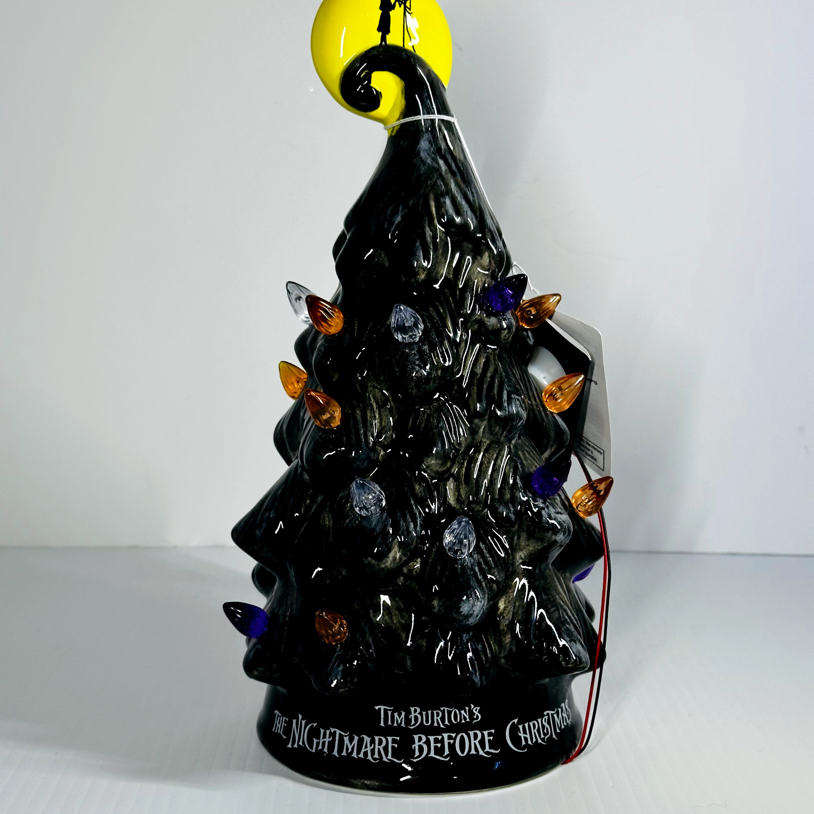 Tim Burtons The Nightmare Before Christmas Black Ceramic Halloween Light Up Tree