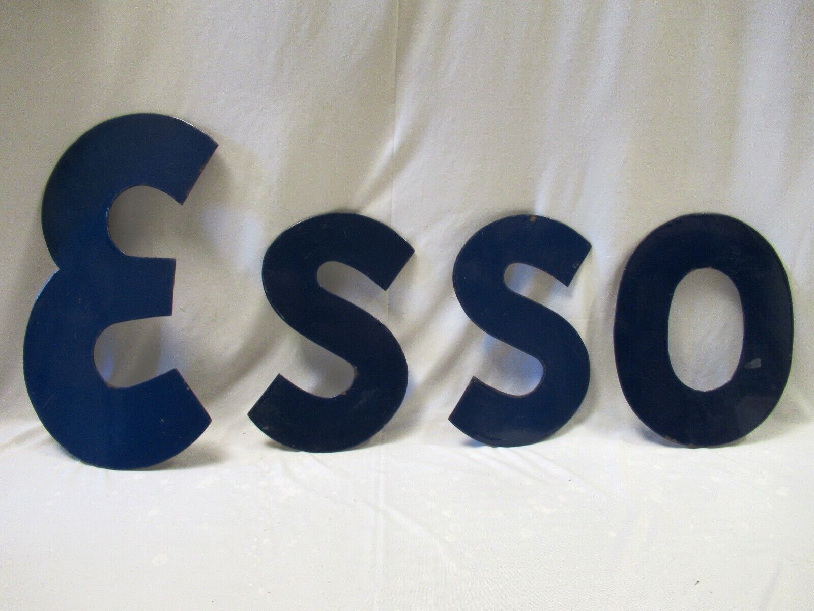 Esso Letters Gas Station Advertising Sign Porcelain Enamel Collectibles Rare \