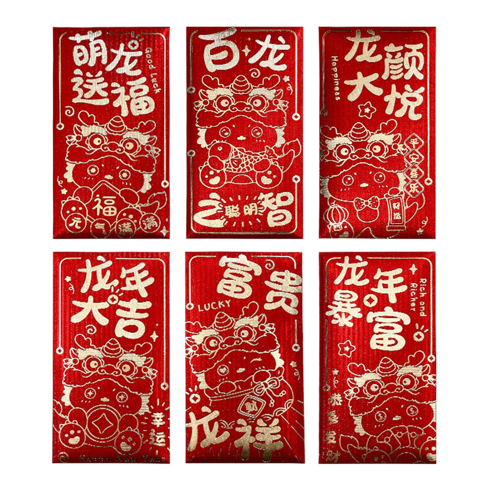 Red Envelopes 2024 Chinese New Year Dragon Pocket Spring Festival Lunar Envelope
