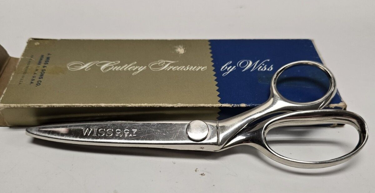Wiss Pinking Shears Model CC-7 Nickel Plated w/Box - Made in USA