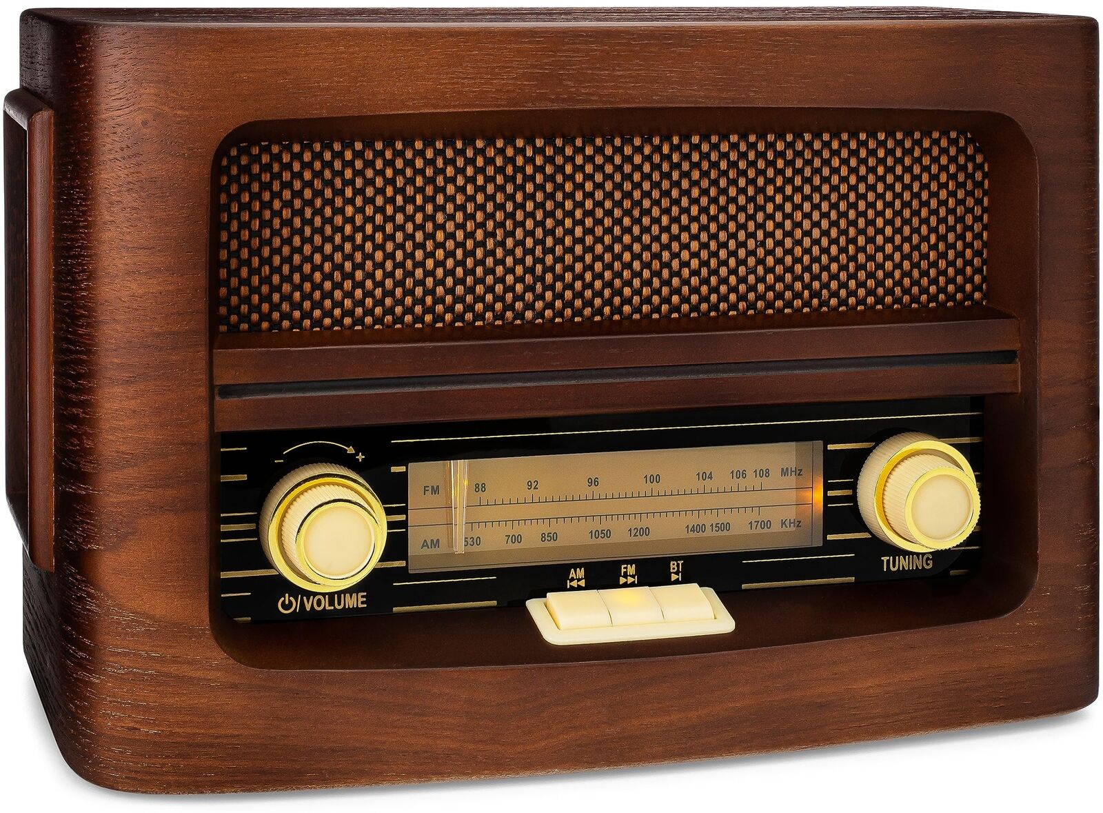 ClearClick Classic Vintage Retro Style AM/FM Radio with Bluetooth, Aux-in, & ...