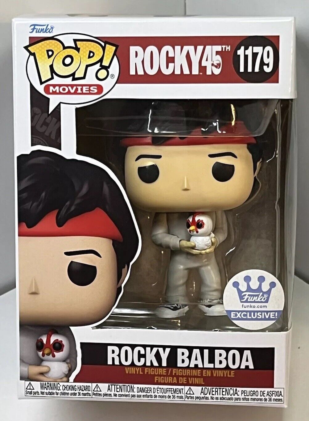 Funko Pop Rocky 45th #1179 Rocky Balboa With Chicken Exclusive W Pop Protector