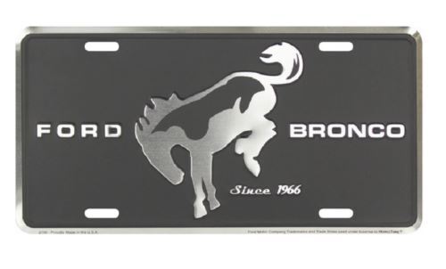 Ford Bronco Black Licensed Aluminum Metal License Plate Sign Tag