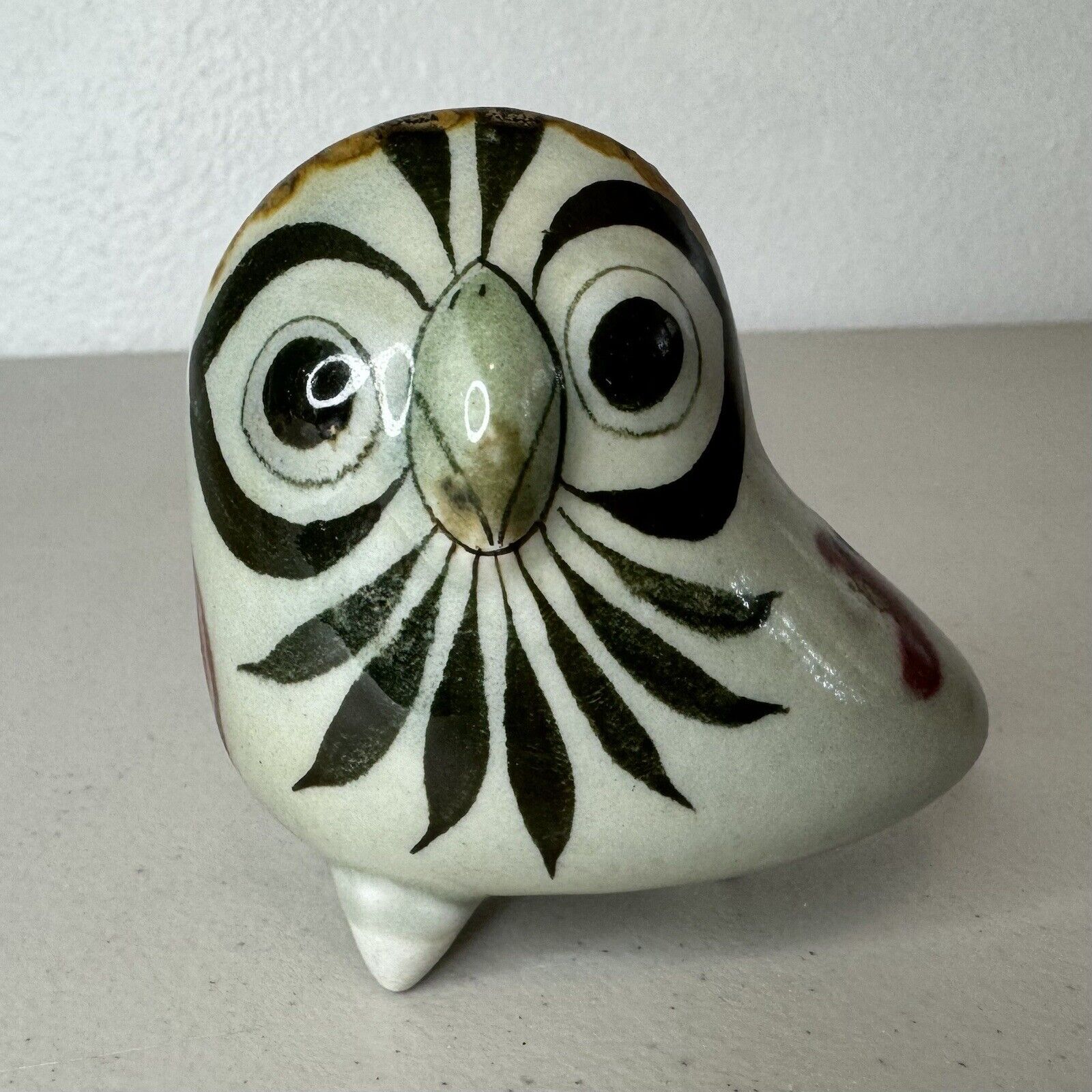 Fred and Barbara Meiers Studios Mexico Owl by Ken Edwards 3.5” Mexican Pottery