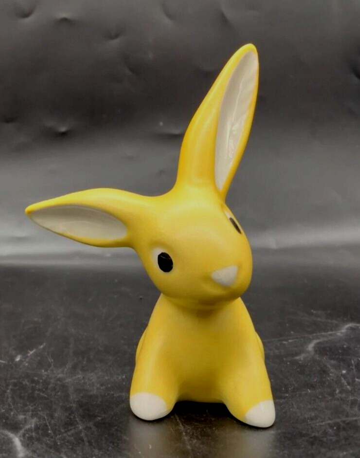 Vintage GOEBEL Yellow RABBIT Figurine West Germany Long Ear Bunny Easter KT 803
