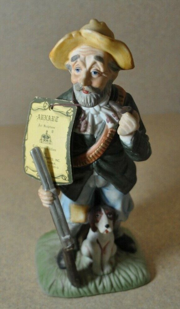 Arnart Figurine with Certificate of Authenticity Hunter And Bird Dog Vintage