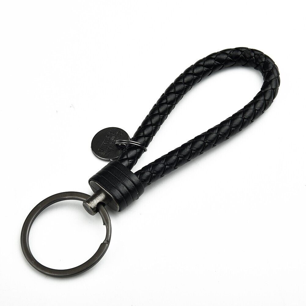 Men Creative Metal Leather Key Chain Ring Keyfob Car Keyring Keychain Holder HOT