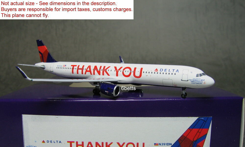 Aeroclassics quality Blue Box 1/400 Delta A321 N391DN Thank You metal plane PP5