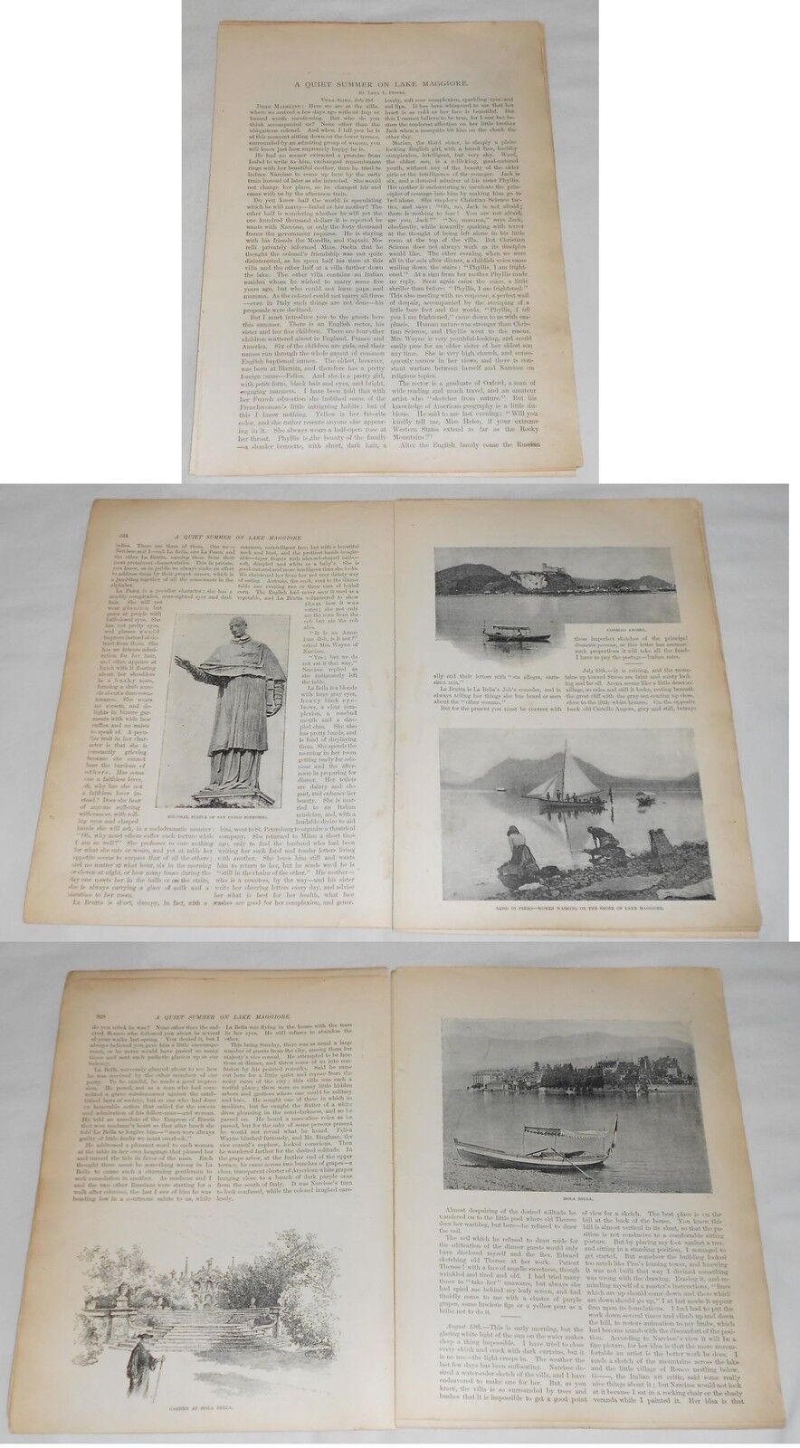 1895 article ~ QUIET SUMMER ON LAKE MAGGIORE