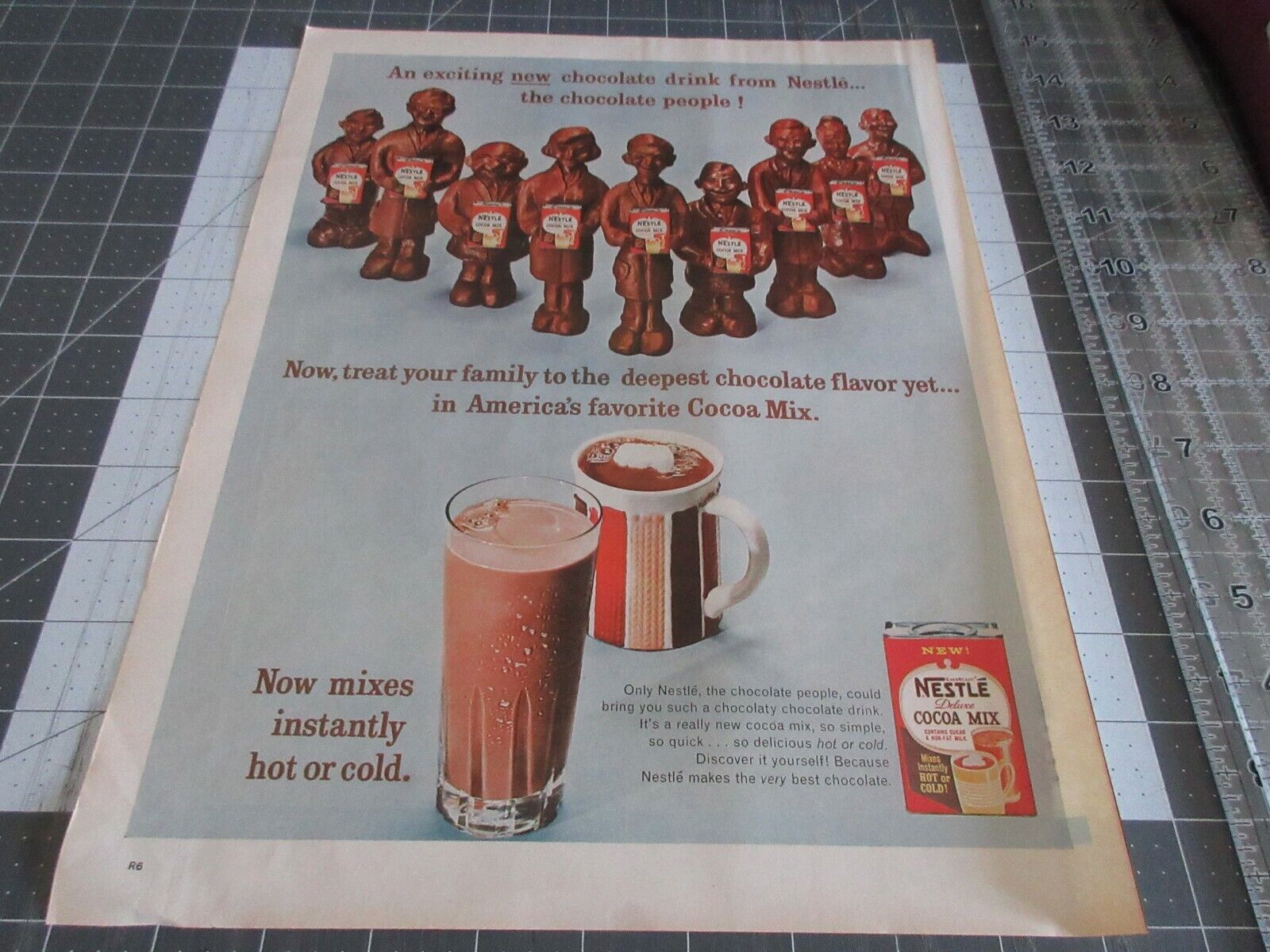 1966 Nestle Cocoa Mix: The Chocolate People Vintage Print Ad