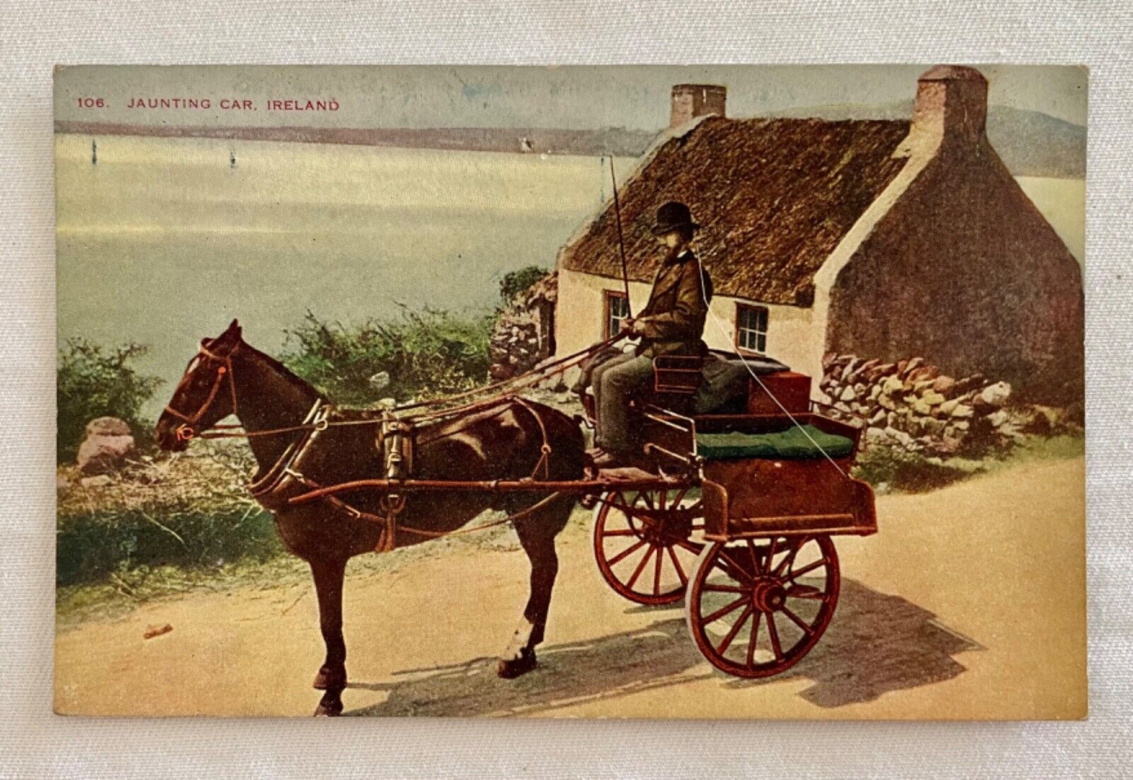 1903 Antique Postcard..Jaunting Car, Ireland
