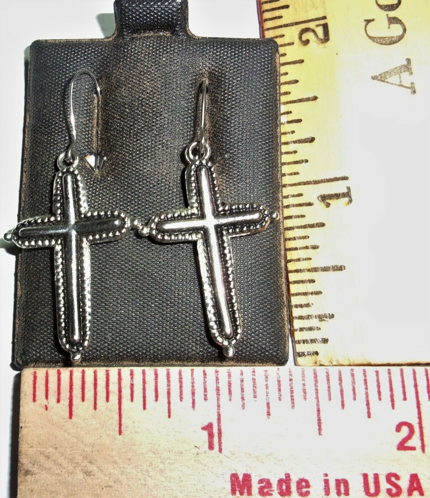 vintage Cross earrings old Christian collectible biker chick lady rider jewelry
