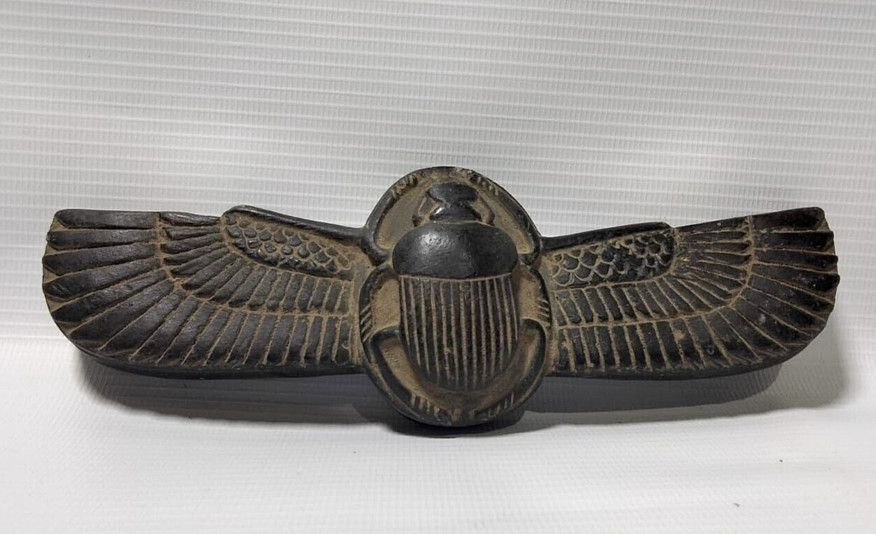 RARE ANCIENT EGYPTIAN ANTIQUES Black Figure for Scarab Beetle Winged Egyptian BC