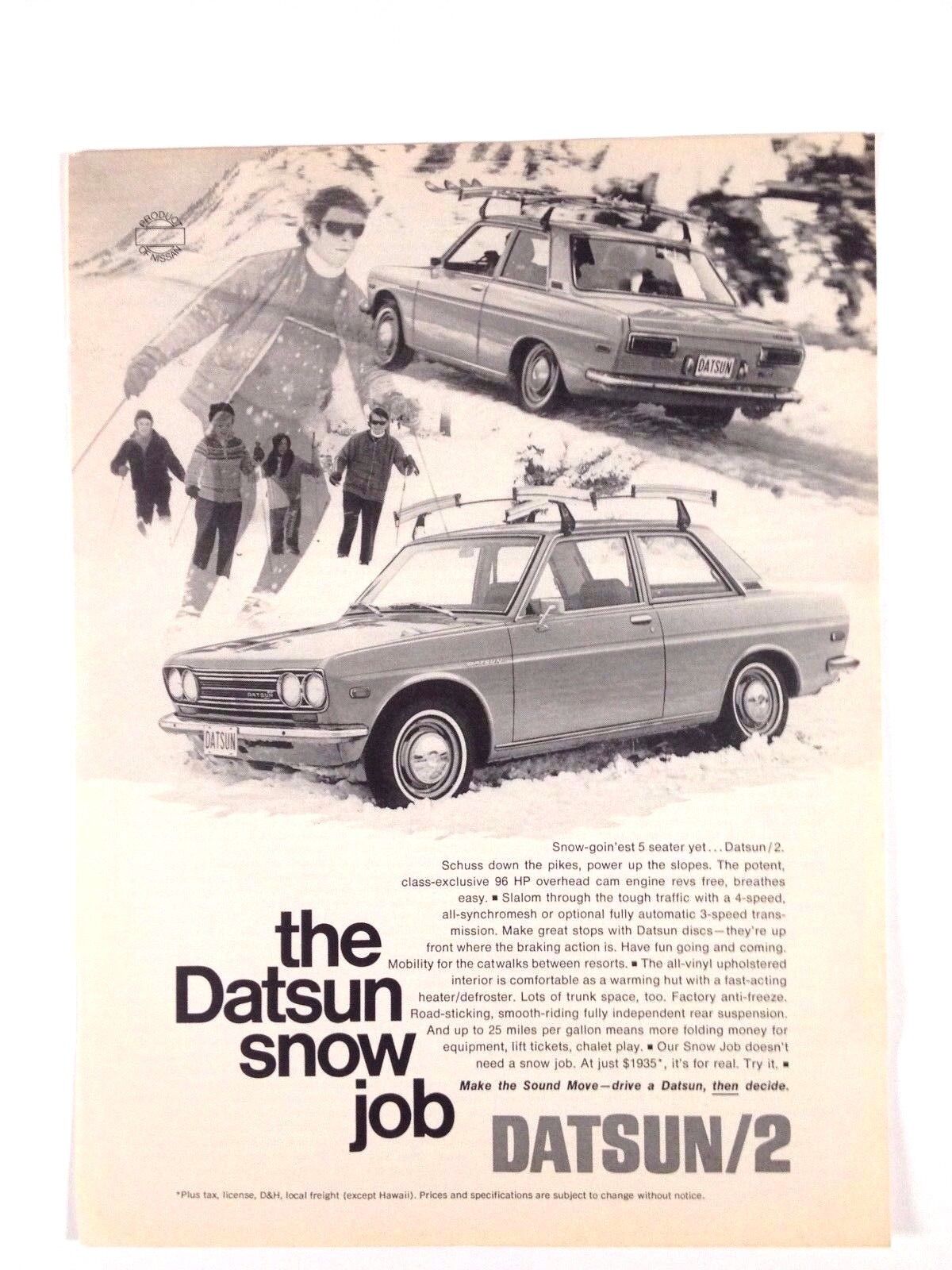 1970 Datsun /2 Vintage Print Ad 
