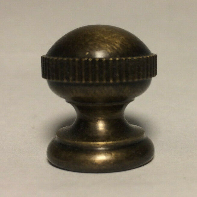 New Antique Brass Knurled Ball Finial For Standard Lamp Harps, 7/8\