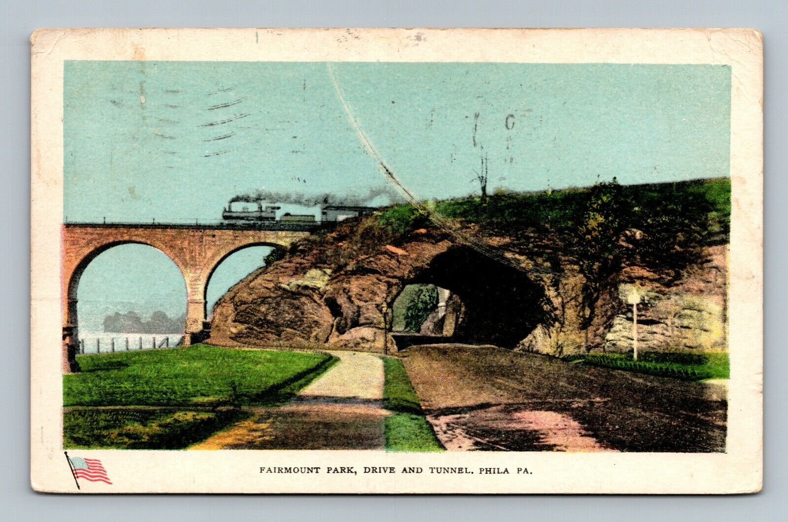 PHILADELPHIA Pennsylvania River Drive And Tunnel Postcard POSTED