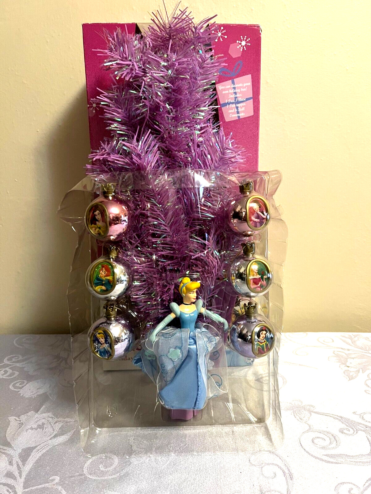 Disney Princess Christmas Holiday Tree Set Collectible 2005 Gemmy Ornaments Top