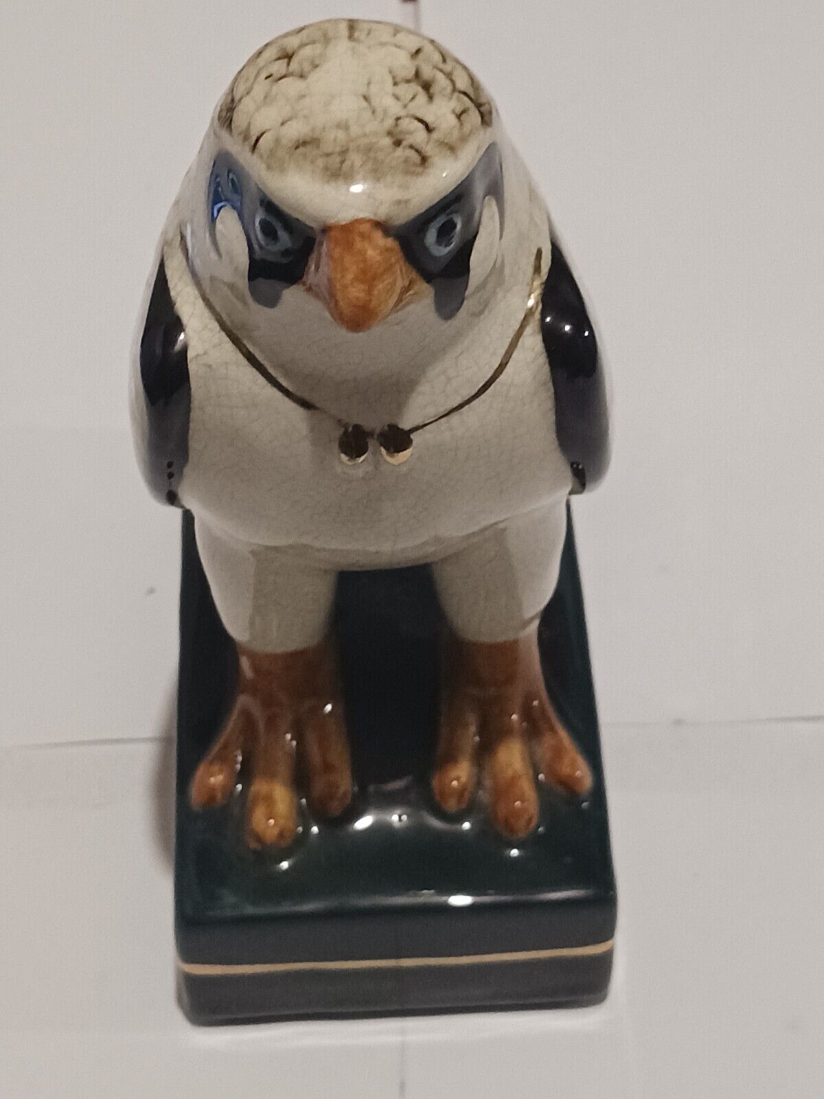 vintage mid 20th century porcelain falcon figurine manufactured by Takahashi