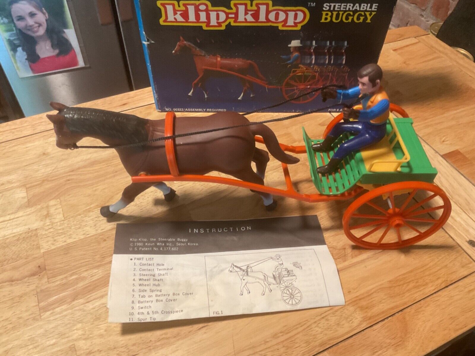 Vintage Klip-Klop steerable buggy from 1980 by Ken Wha Inc. manufactured in 1980