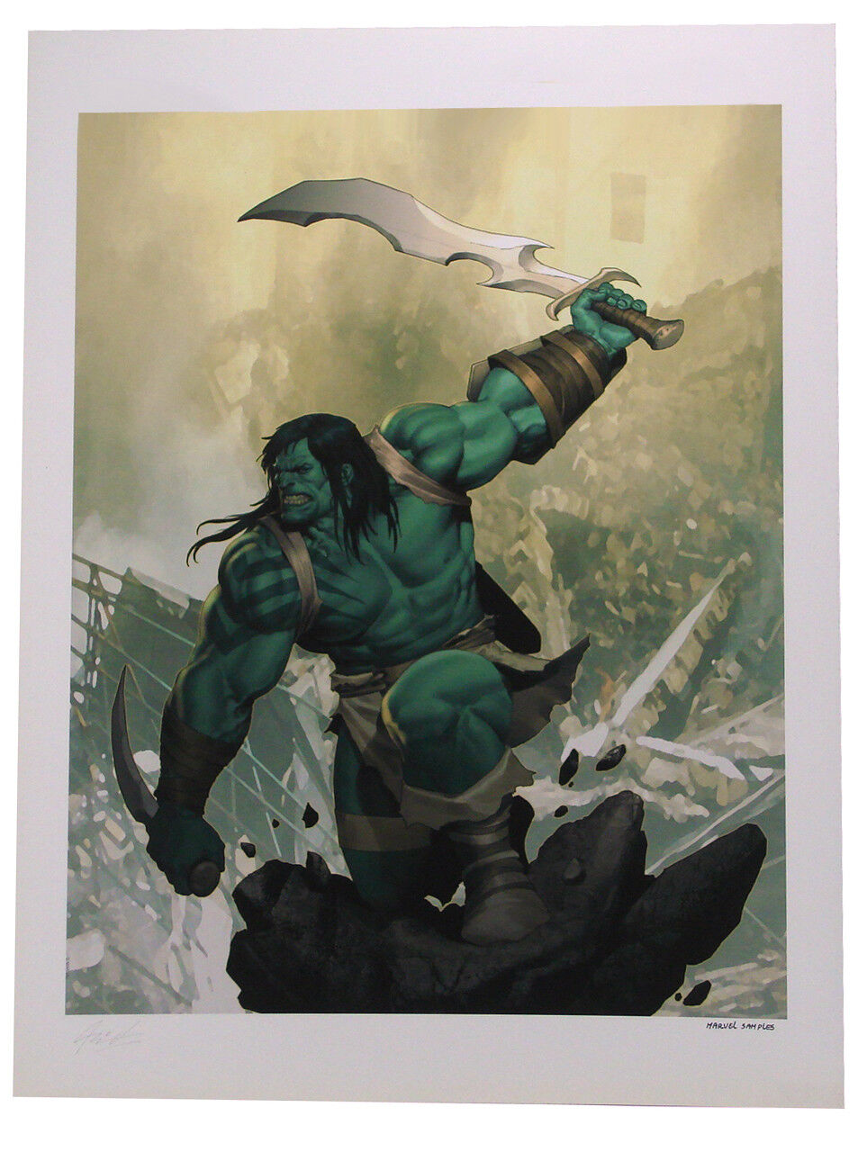 Sideshow Collectibles Skaar Son Of Hulk Premium Art Print Marvel Sample Olivetti