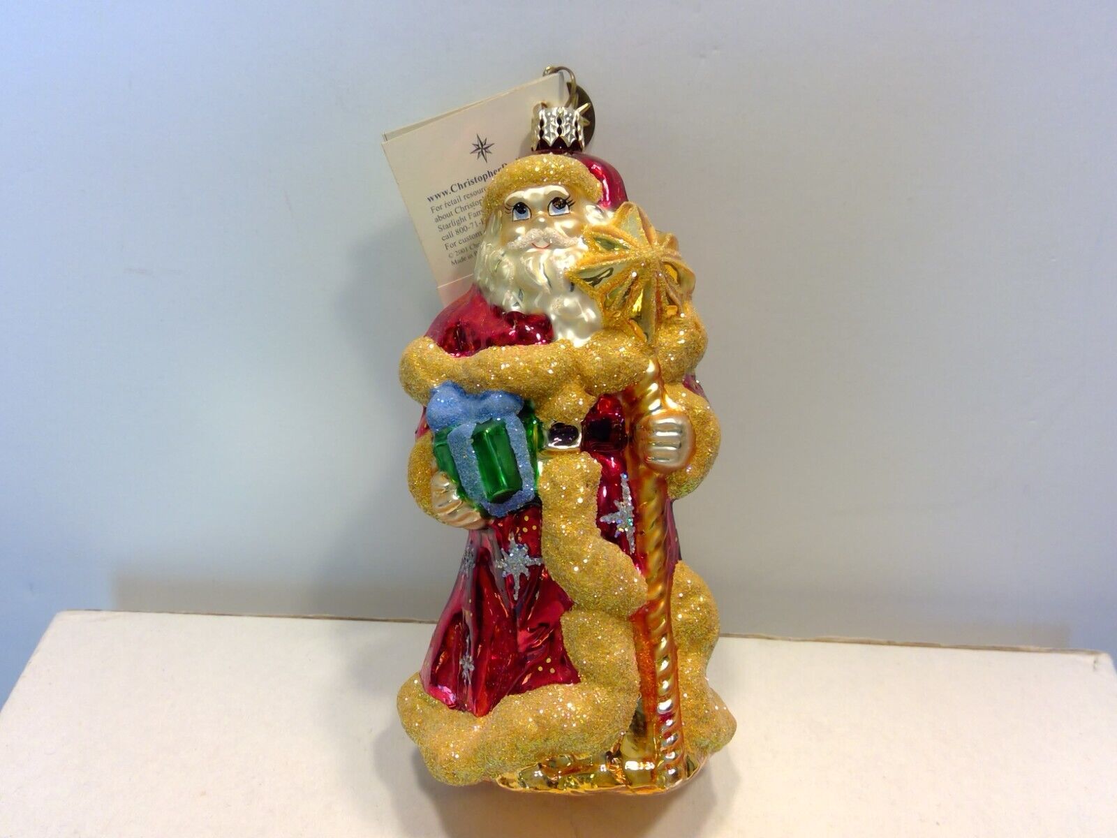 2001 Christopher Radko Glass Christmas Ornament Regal Santa 01-CB-15 W/Tag