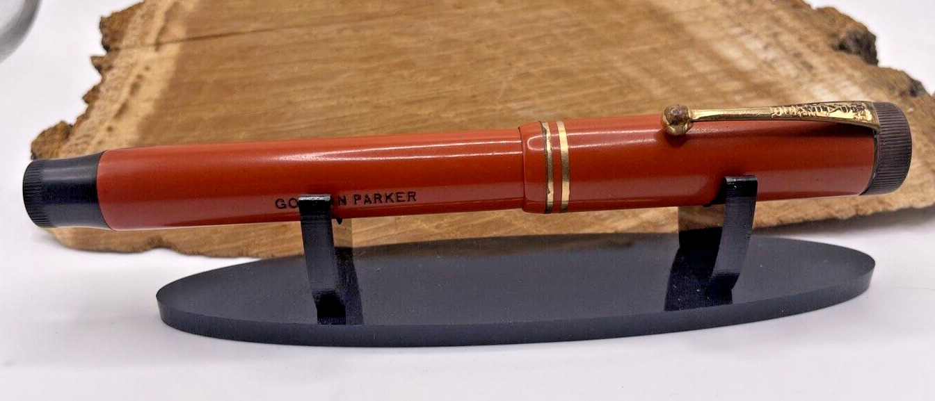 Early Vintage Parker Duofold Lucky Curve Sr  Orange Fountain Pen 14K Nib--797.24