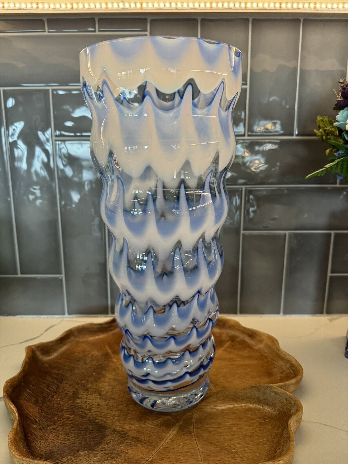 Vintage Royal Gallery Large Hand blown Art Glass Vase