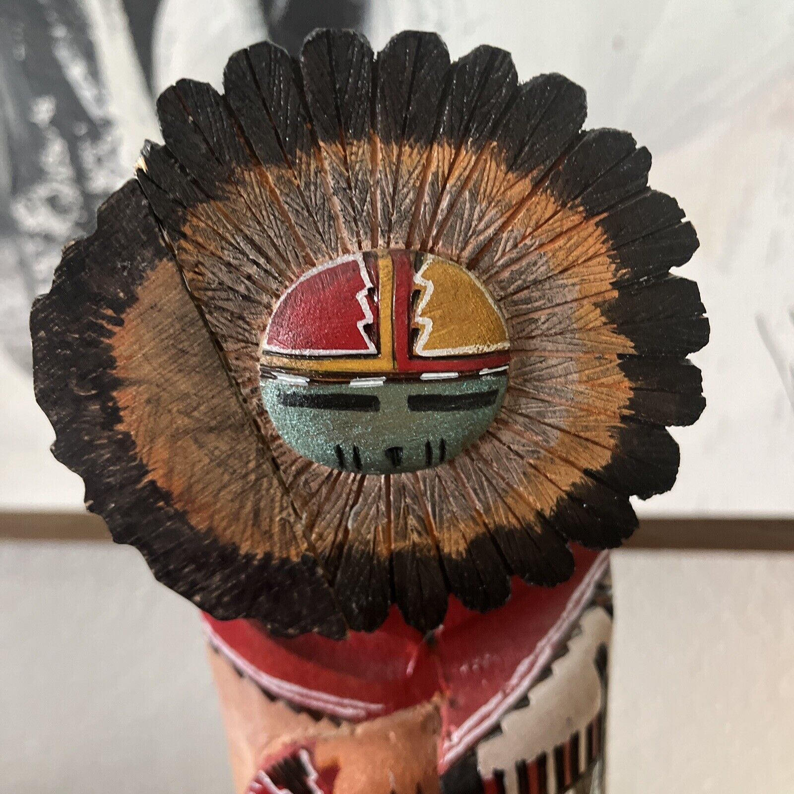 Navajo Yellow Corn Kachina Doll  Sun Face Signed By Navajo Artist Bert Jones 20”