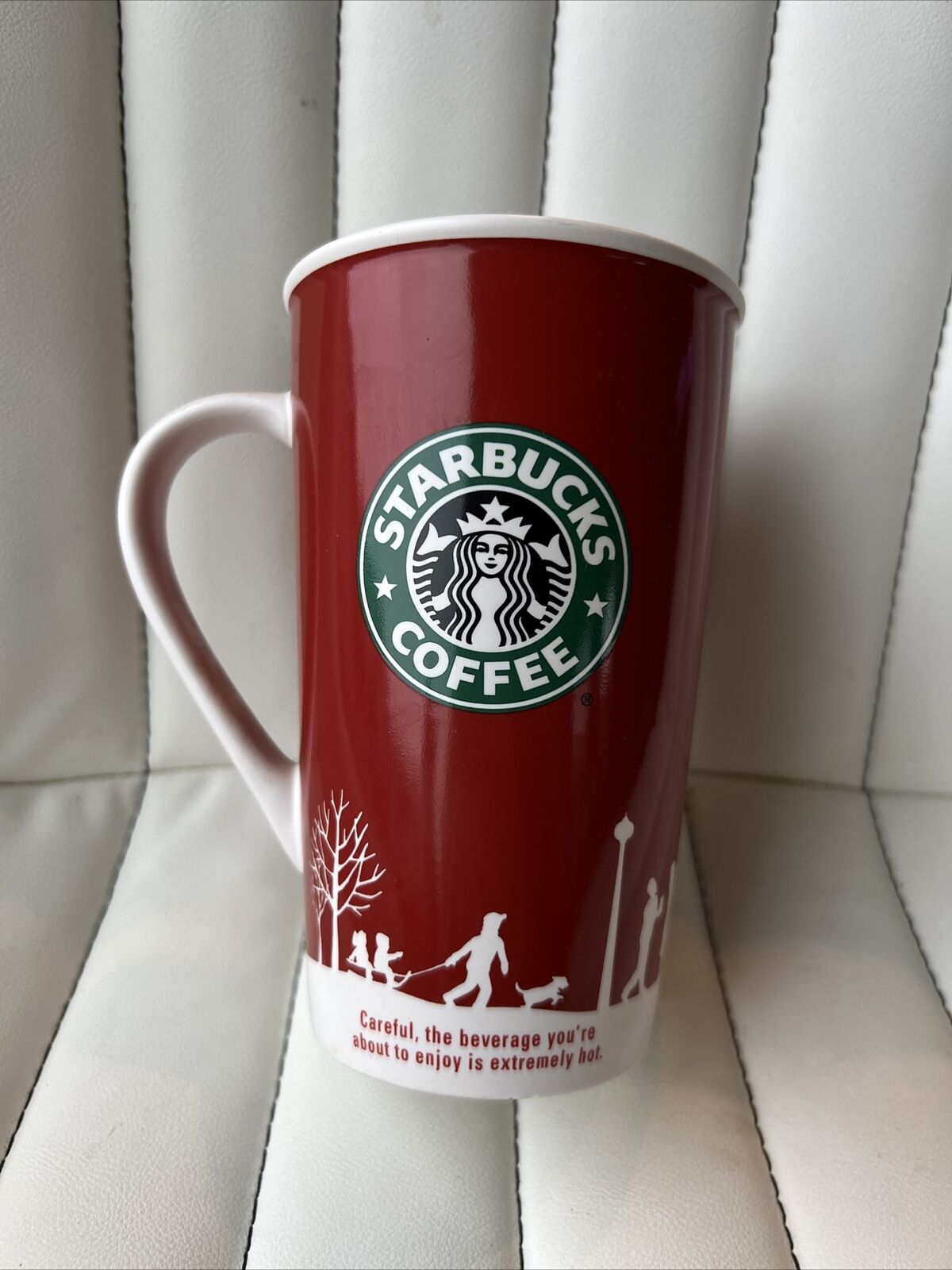 Starbucks 2006 Tall Holiday Mug 16 Oz Red