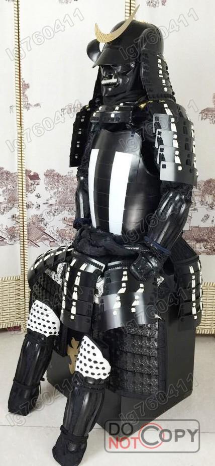wearable  Japanese Rüstung Art Samurai Armor suit Iron & Silk black white
